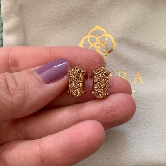 Kendra Scott Jewelry - EUC Kendra Scott rose gold druzy earrings